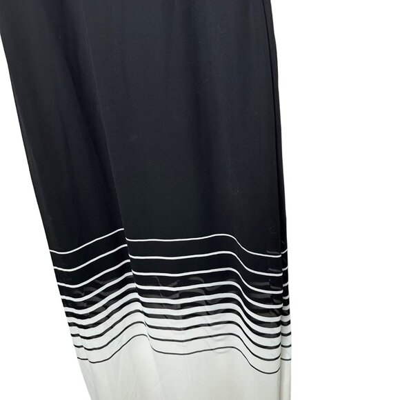 Vince Camuto Chiffon Overlay Tank Maxi Dress Size Medium Black White Sleeveless - Picture 4 of 10